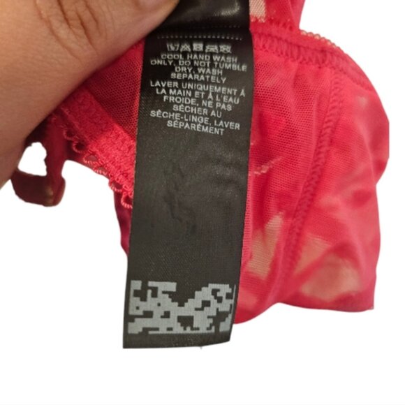 Pink ASOS Design Women's Minnie Heart Mesh Garter Belt - Picture 5 of 6